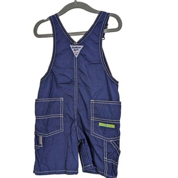 Baby Shorts Overalls Osh Kosh B’gosh 18 Months Dark Blue Lightweight Cotton - Picture 2 of 6